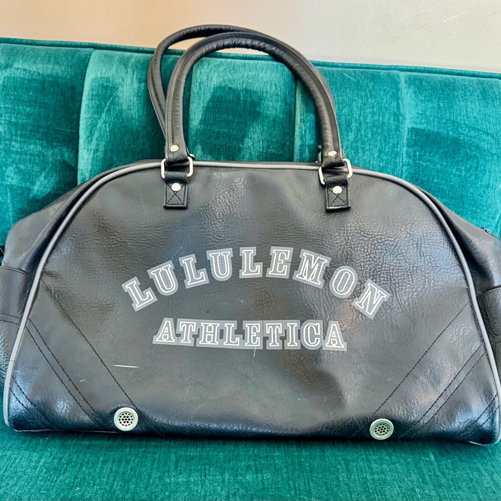 Lululemon Athletica Black Duffel Bag with Dome Shape